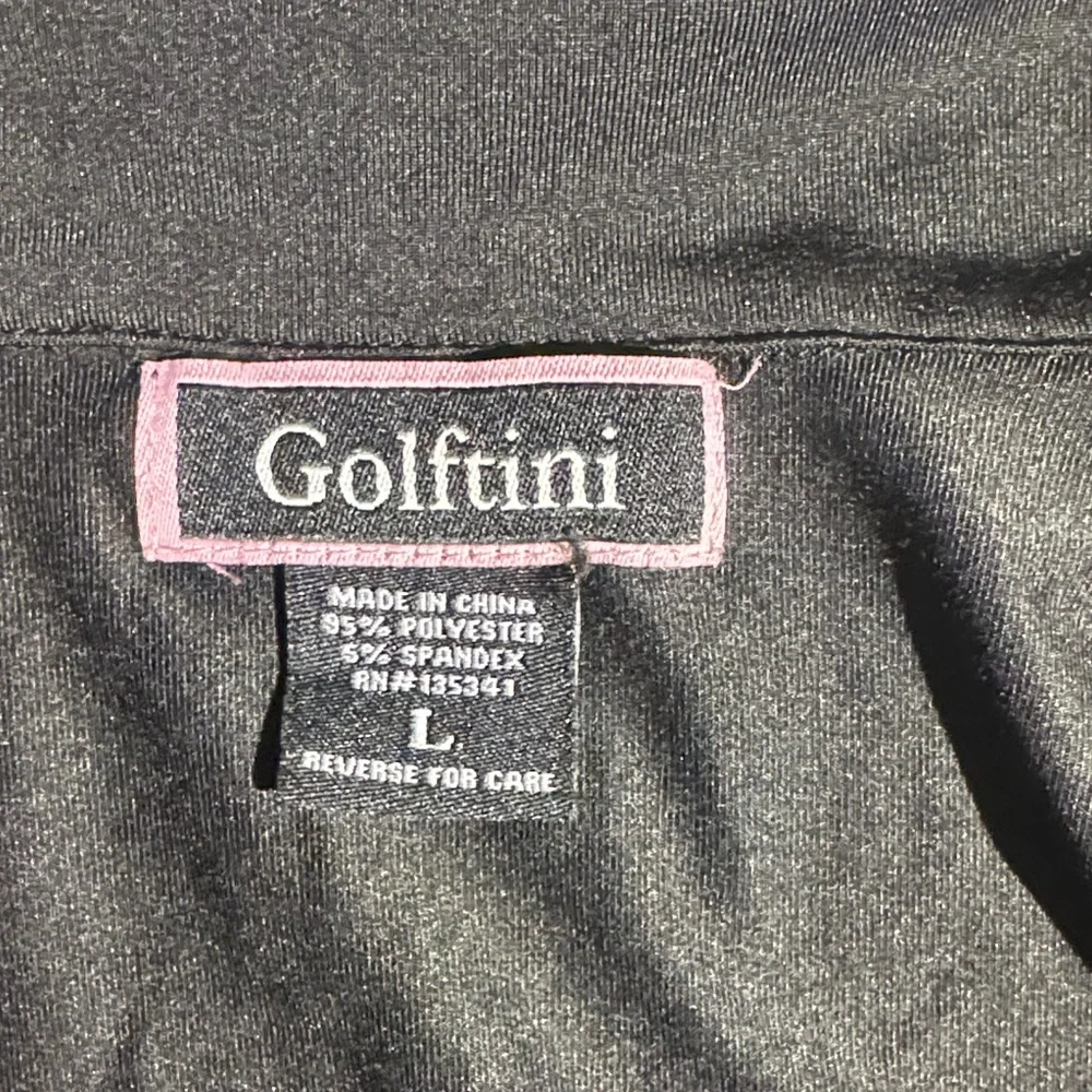 Golftini ⛳️ Black Women's Long-Sleeve Zip Collar Top - Picture 2 of 5